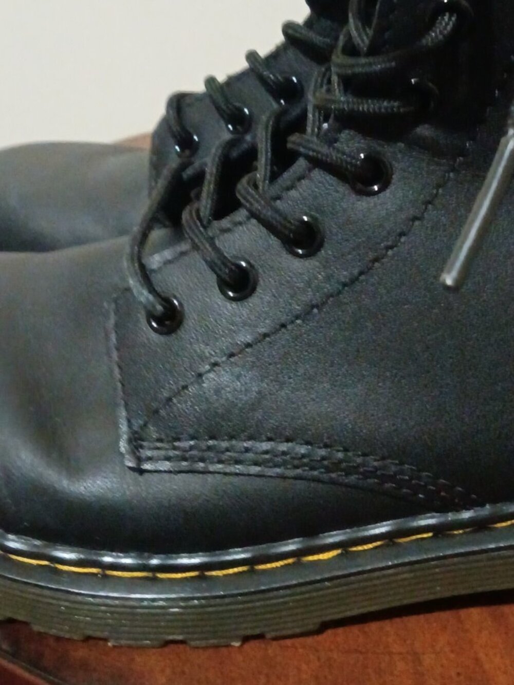 Dr. Martens 1460 J Black Women's Combat Boots Size 5 Leather Side Zip - Picture 4 of 14